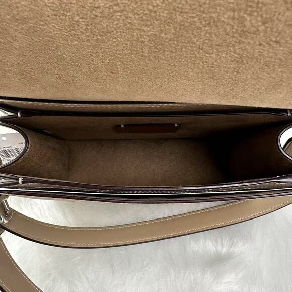 COACH Quinn Bag Shoulder/Crossbody In Signature Canvas In Silver/Sand/Taupe NWT - Picture 9 of 12